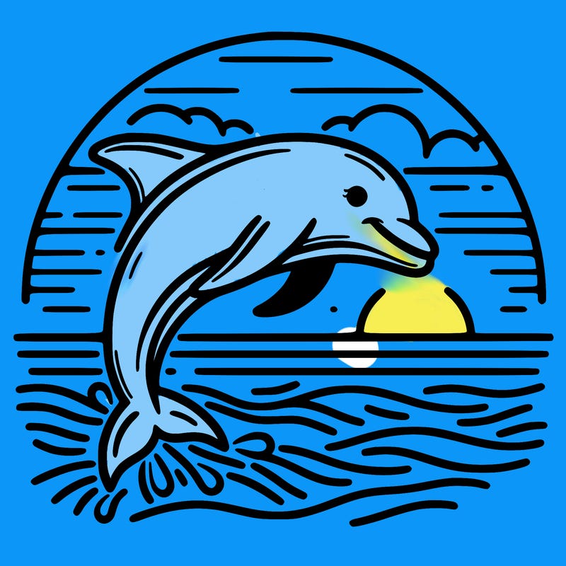 dolphin in a sunset