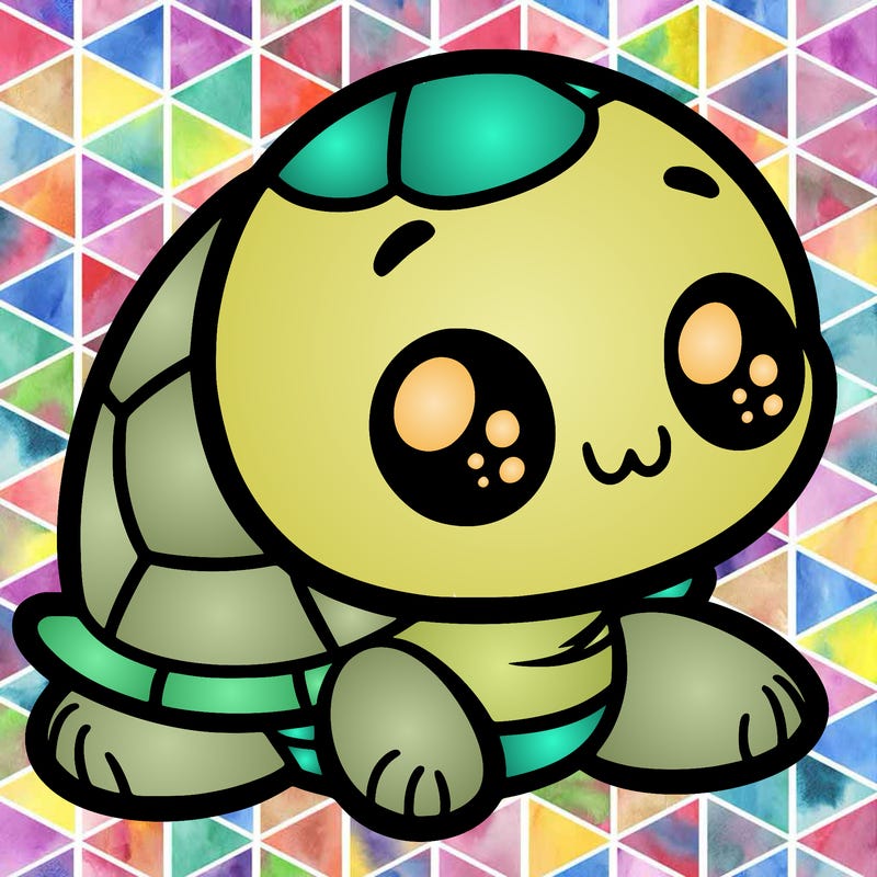 cute little animated turtle