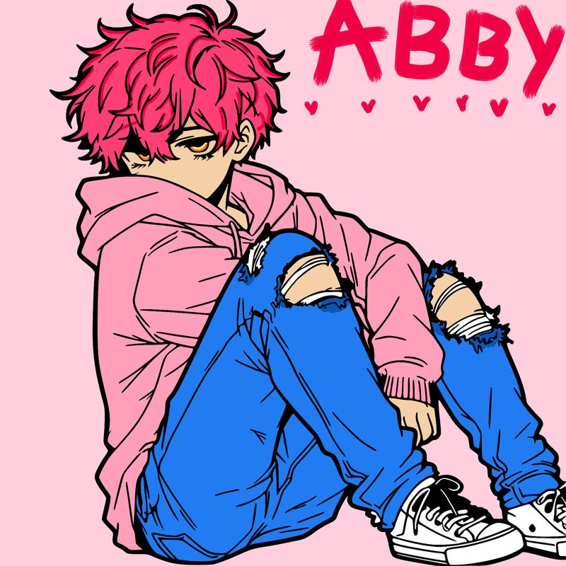 a male hoddie ripped jeans messy hair anime