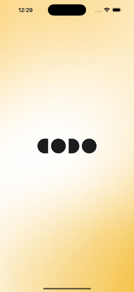 GODO Property - Écran de démarrage de l'application de gestion GODO Property affichant le logo de la marque