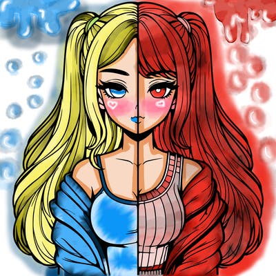 realistic girl split