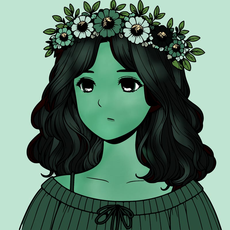 realistic girl with flowers crown