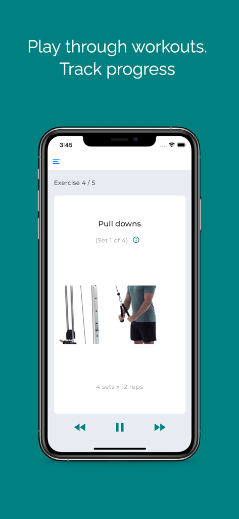 Move: Workout and fitness - Move-Fitness-App-Workout-Bildschirm mit Anzeige von Klimmzug-Übungssätzen und Wiederholungen