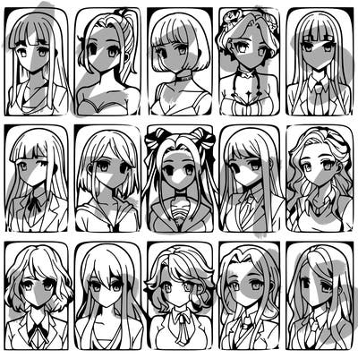 girls that look diffrent anime