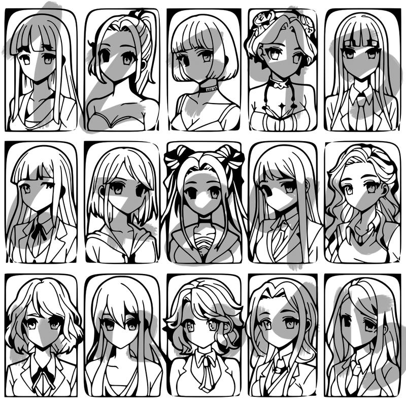 girls that look diffrent anime