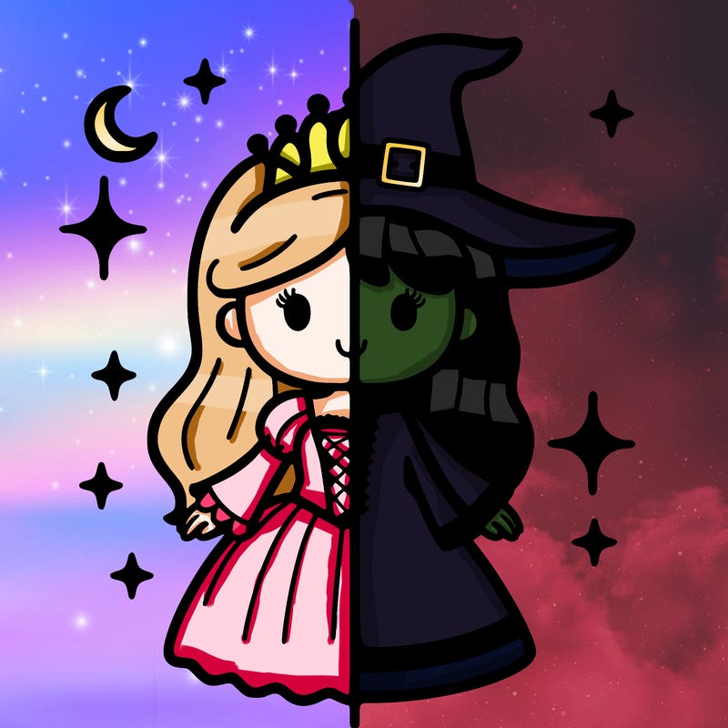 split princess and witch