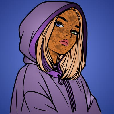 a realistic girl in a hoodie