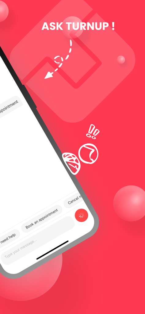 TurnUp World - Interfaz del asistente de IA AskTurnUp para reservar y gestionar citas médicas.