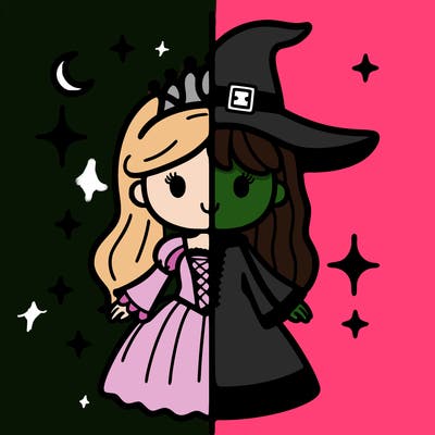 split princess and witch