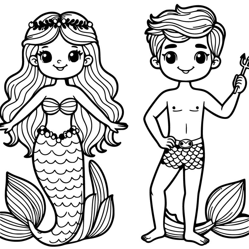 mermaid and merman