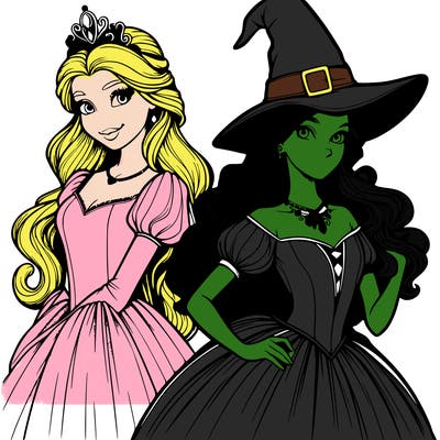 a realistic princess and a witch