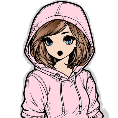 realistic girl with hoodie