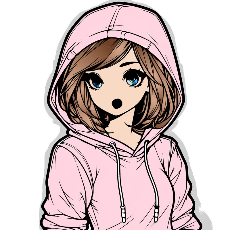 realistic girl with hoodie