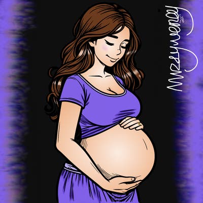 woman heavily pregnant realistic