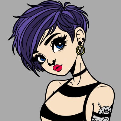 pixie cut woman with alternative style