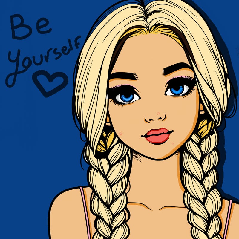 realistic girl with braids