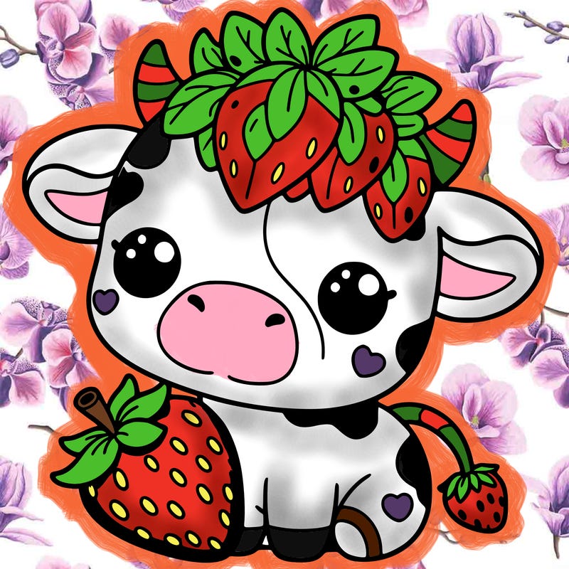 cute strawberry cow