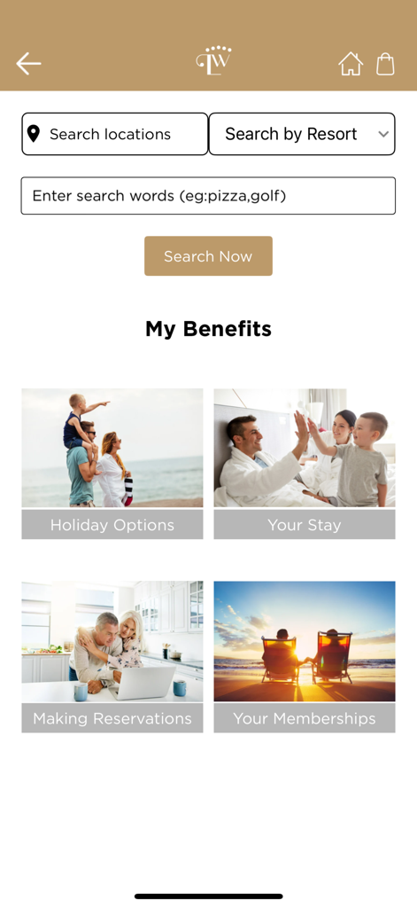 Lifestyle by Wyndham - Lifestyle by Wyndham app showing the My Benefits dashboard and search interface.