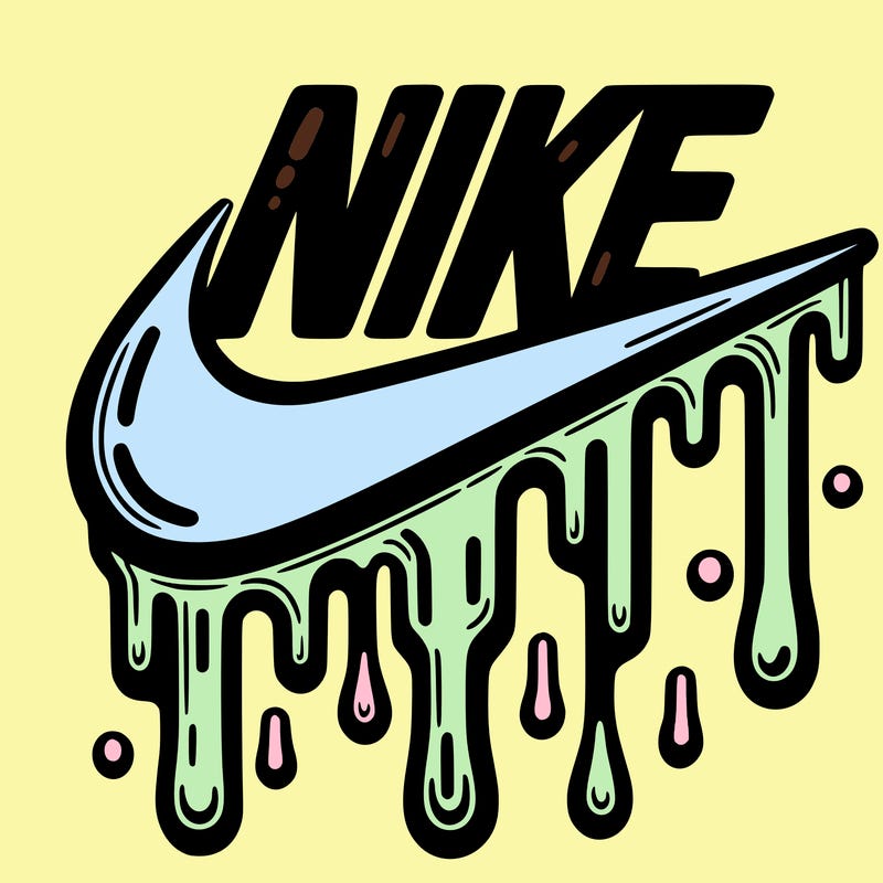 dripping nike logo