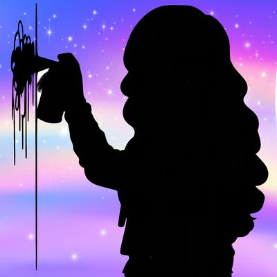 realistic girl with mask spray painting a wall