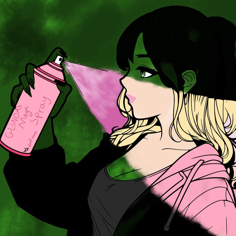 a realistic girl spray, painting