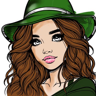 realistic girl with hat