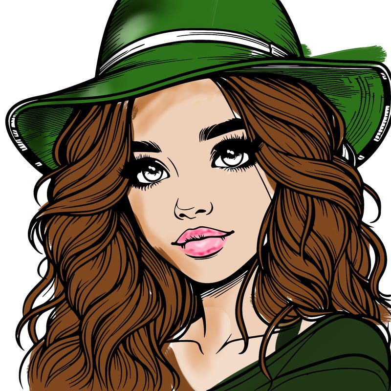 realistic girl with hat