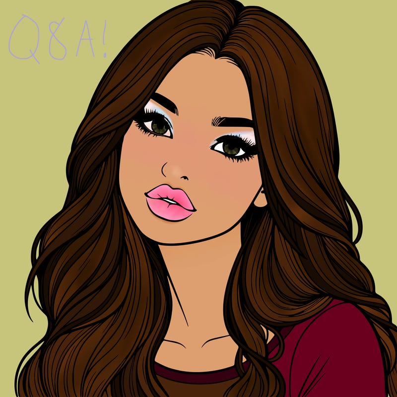 realistic girl with hair on her hair and lips