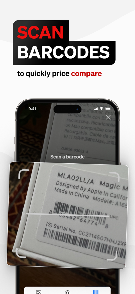 Price.com app barcode scanner feature for quick price comparison