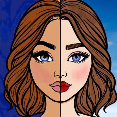 realistic girl split half