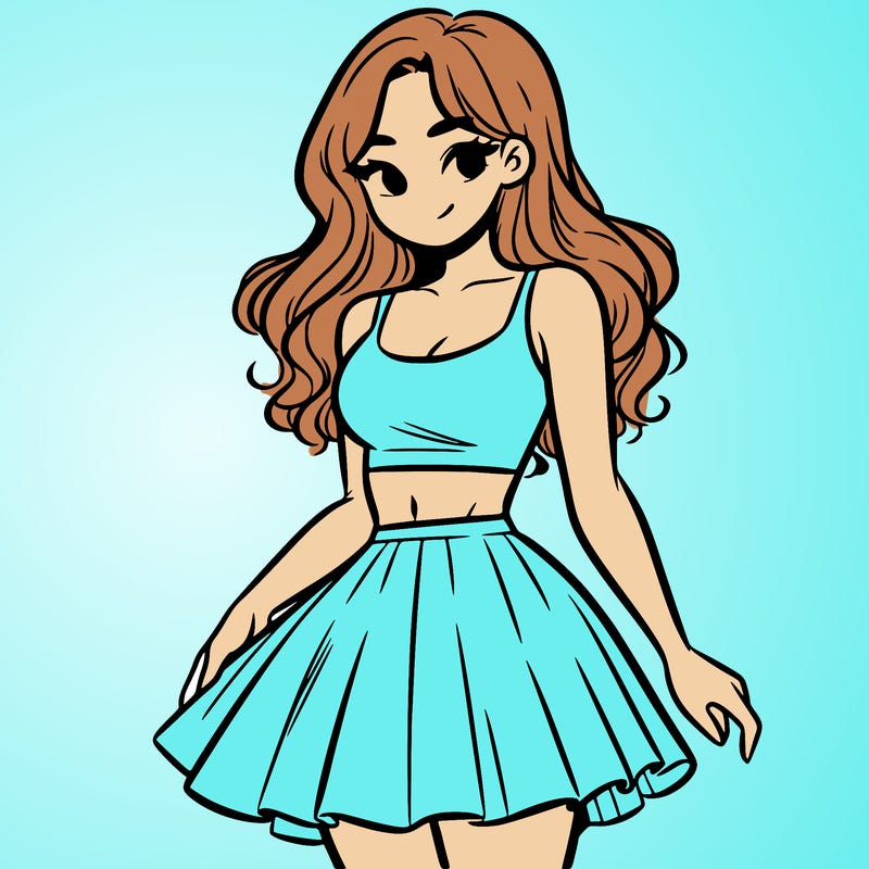 woman in a skirt and crop top