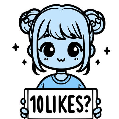 cute girl that is holding a sign that says 10 likes?