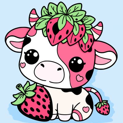 cute strawberry cow