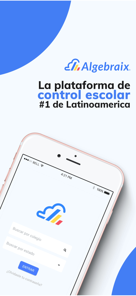 Algebraix - Algebraix mobile app login screen for school administration and management