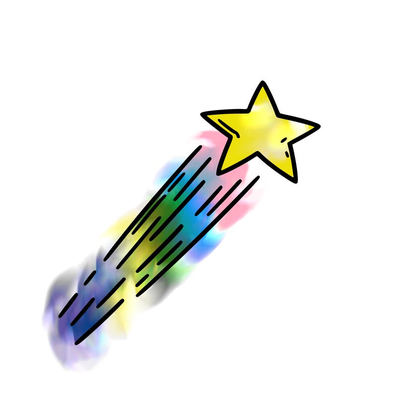 a shooting star in the sky