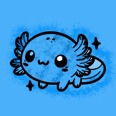 cute easy baby axolotl