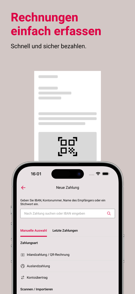 Pantalla de la aplicación bancaria acrevis para realizar un nuevo pago con escaneo de código QR
