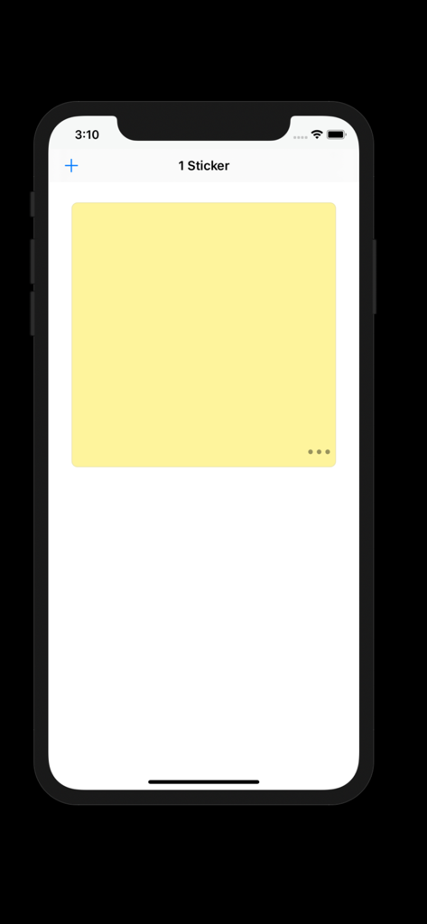 Sticky Note Pro: Post-it&Memo - A minimalist user interface of Sticky Note Pro on iPhone showing a single yellow digital memo.