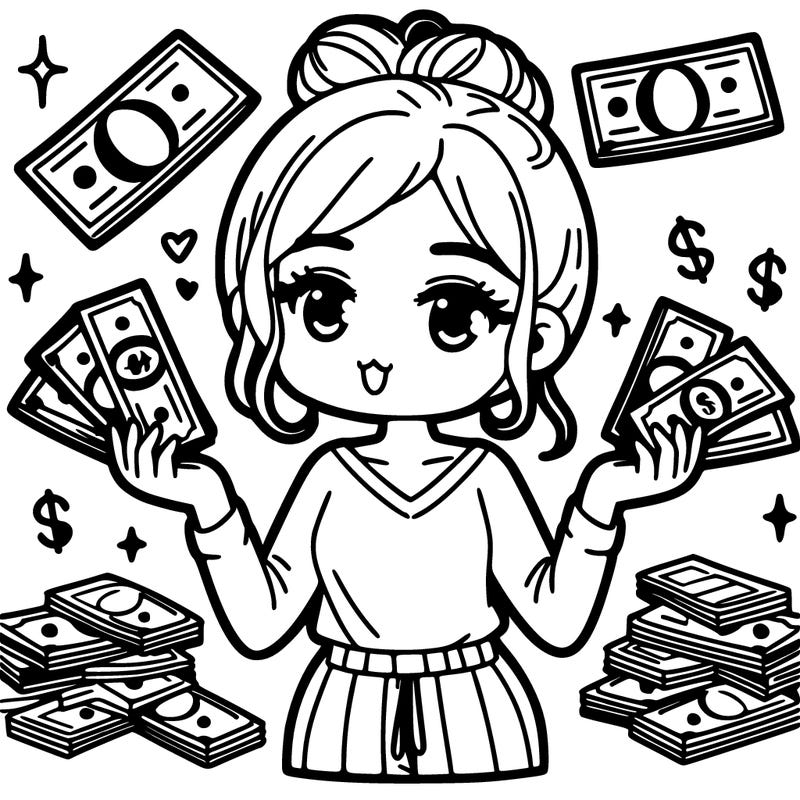 the women teenager has a lot of money