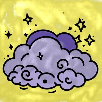 pink starry cloud sky