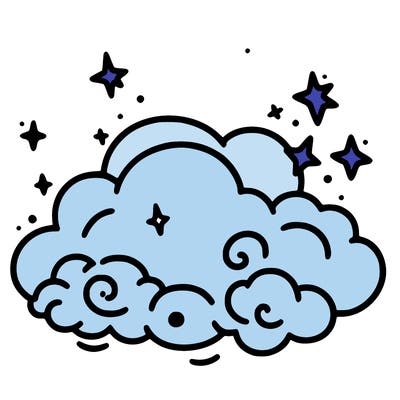 pink starry cloud sky