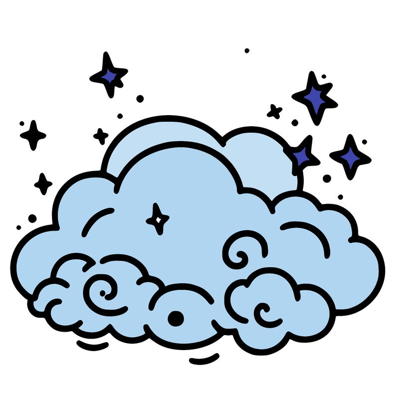 pink starry cloud sky