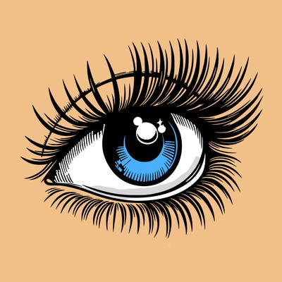 realistic eye long eylashes