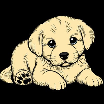 a cute realistic puppy