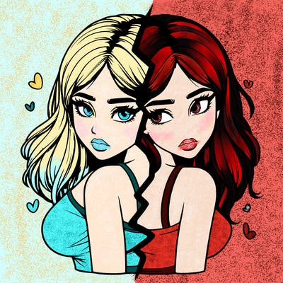 realistic girl split