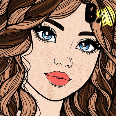 beautiful realistic girl close up to the camera with wavy hair,