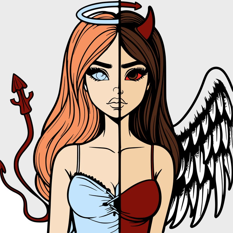 devil vs angel realistic girl