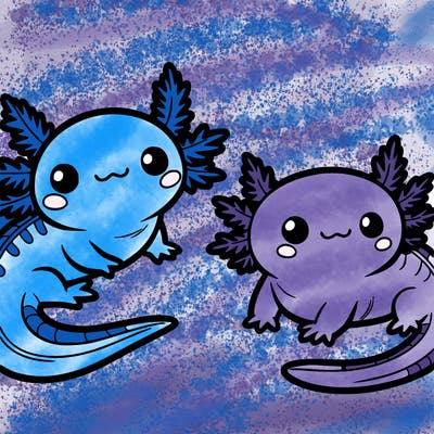 cute axolotls