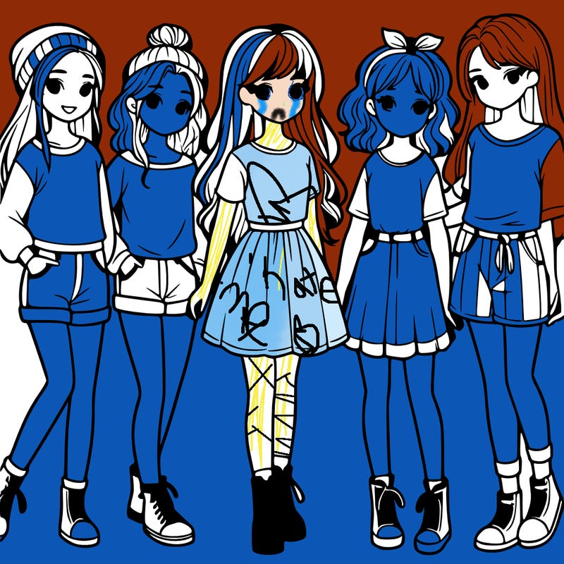 a group of five girls