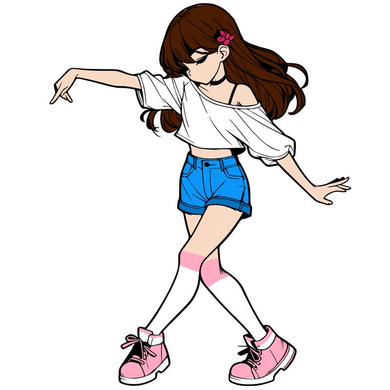 realistic girl danceing